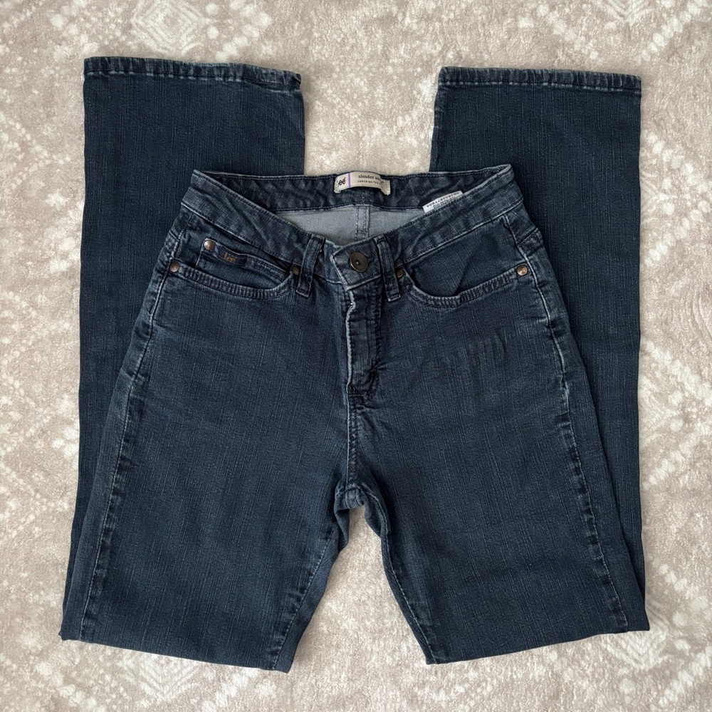 LEE Blue Dark Wash Denim Jeans Lower on the Waist Size 4